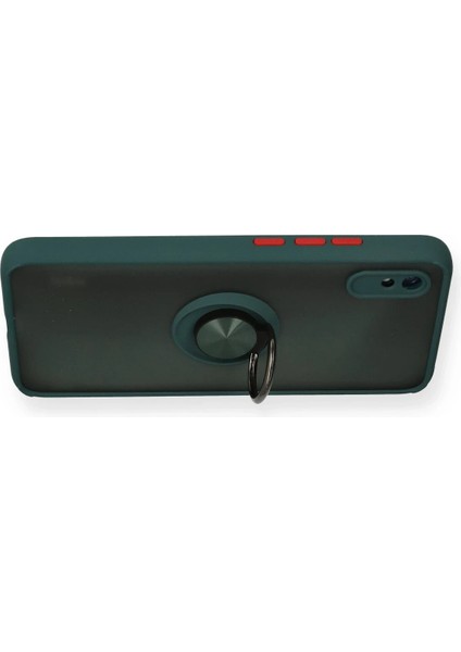 Xiaomi Redmi 9A Kılıf Montreal Yüzüklü Silikon Kapak - Yeşil Arbkd modelleri