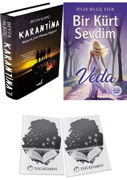 Bir Kürt Sevdim Veda ve Karantina 1 Ciltli Beyza Alkoç 2li Set + Hediyeli
