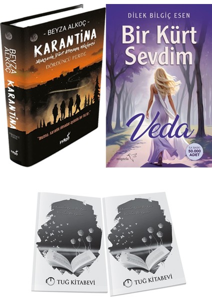 Bir Kürt Sevdim Veda ve Karantina 4 Ciltli Beyza Alkoç 2li Set + Hediyeli