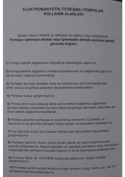 Rd 1/2 10 Metre Kablolu 220 Watt 220 Volt Elektromanyetik Titreşimli Vibrasyon Dalgıç Pompa modelleri