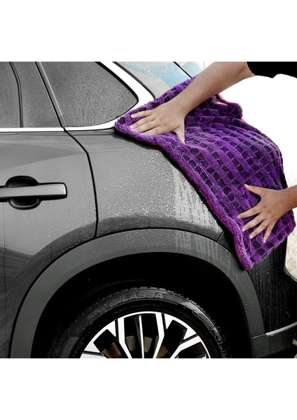 Mamba Çift Kat Hybrid Twisted Pile Mikrofiber Oto Kurulama Havlusu 50×70CM 1000GSM – Mor modelleri