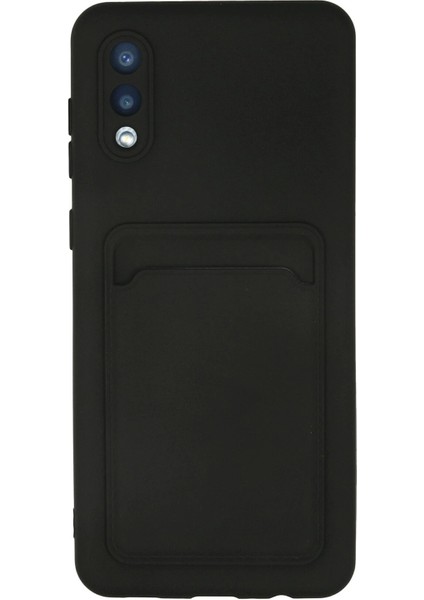 Samsung Galaxy A02 Kılıf Kelvin Kartvizitli Silikon - Siyah Arbkd