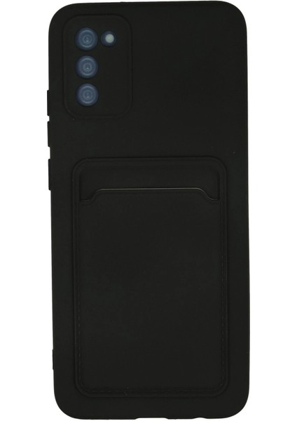 Samsung Galaxy A02S Kılıf Kelvin Kartvizitli Silikon - Siyah Arbkd