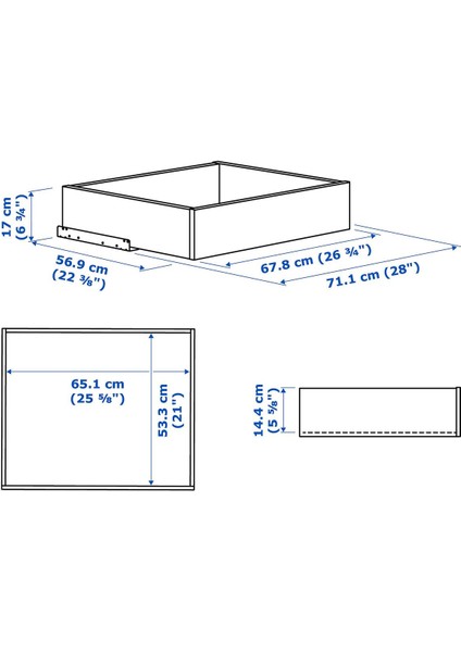 Çekmece, Ağartılmış Meşe Görünümlü, 75X58 cm fırsatları