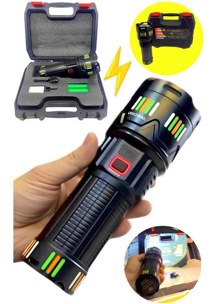 Avcı El Feneri PD-12800 Su Geçirmez 45 Watt 4500 Lümen Güçlü LED Şarjlı