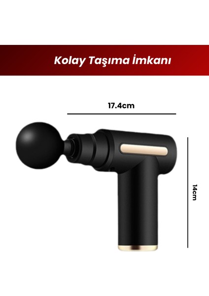 Masaj Tabancası 4 Başlıklı Şarjlı Titreşimli Masaj Tabancası Sporcu Masaj Aleti