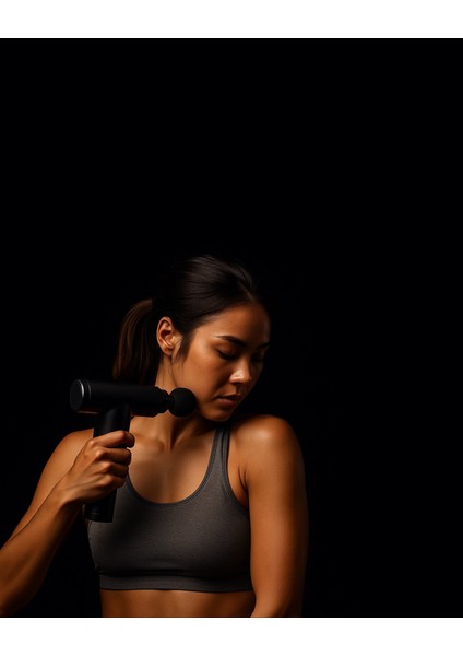 Masaj Tabancası 4 Başlıklı Şarjlı Titreşimli Masaj Tabancası Sporcu Masaj Aleti