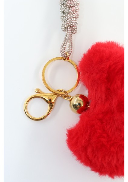 Anahtarlık Çanta Charm. Ayna Süsü. Çanta Aksesuarı. Anahtarlık Peluş Kalp Örme Ip Çanta Charmı
