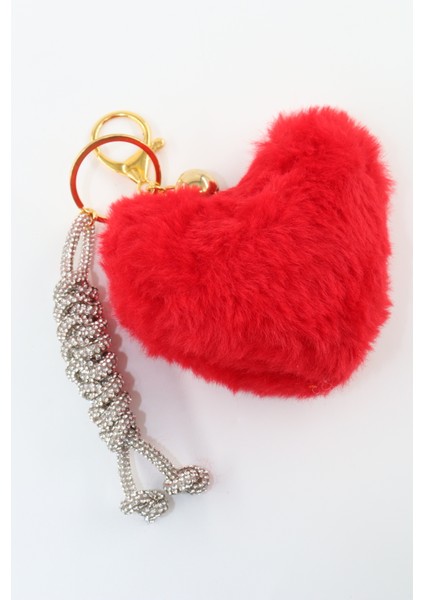 Anahtarlık Çanta Charm. Ayna Süsü. Çanta Aksesuarı. Anahtarlık Peluş Kalp Örme Ip Çanta Charmı