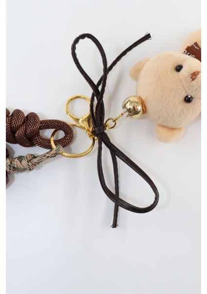 Anahtarlık Çanta Charm. Ayna Süsü.çanta Aksesuarı.anahtarlık Peluş Ayıcık Çiçek Örme Ip Çanta Charmı