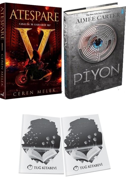 Piyon Ciltli ve Ateşpare 1 Canavar Mı Kahraman Mı? Ciltli Ceren Melek 2li Set + Hediyeli