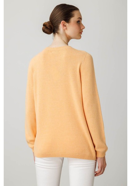 Kadın Sıfır Yaka Kaşmir Kazak Somon modelleri