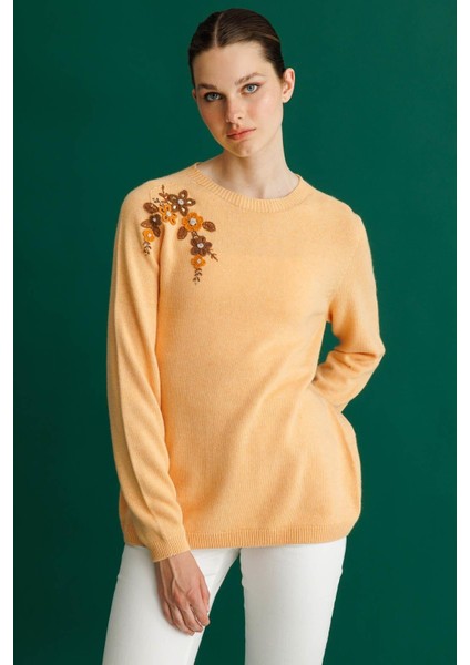 Kadın Sıfır Yaka Kaşmir Kazak Somon fırsatları