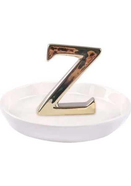 Arow Porselen Yaldızlı Harf Tabak Z