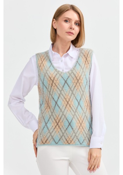 Kadın Baklava Desenli Süveter 14