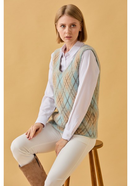 Kadın Baklava Desenli Süveter 14 modelleri