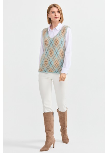 Kadın Baklava Desenli Süveter 14 indirimleri