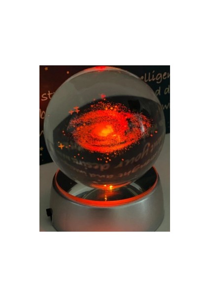 Samanyolu Plastik Altlıklı Işıklı Cam Küre 6cm