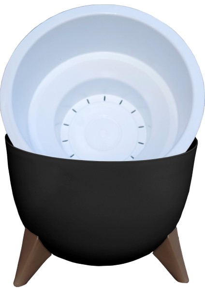 2li Küre Saksı Seti 2 Boy Ayaklı Süzgeçli Plastik Çiçek Saksısı Set indirimleri