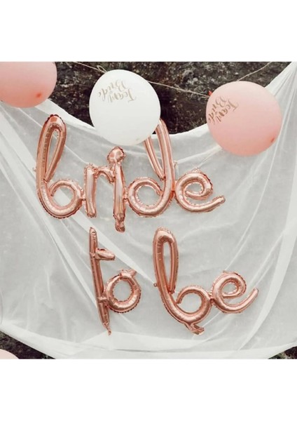 Pembe Yazılı Balon Seti, Rose Gold Renkli, Bekarlığa Veda Partisi Için Büyük Balonlar