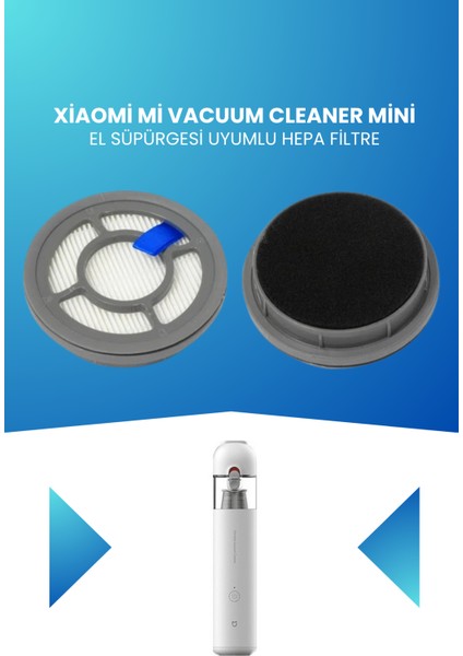 Xiaomi Mi Vacuum Cleaner Mini El Süpürgesi Uyumlu Hepa Filtre