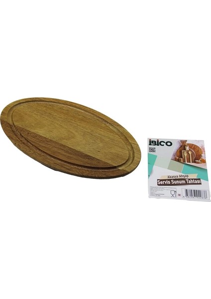 Akasya Oval Ahşap Servis Sunum Tepsi - Tahtası Mini Tepsi 25 x 14 x 1.4cm
