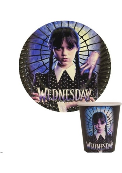 Siyah 8'li Tabak ve Bardak Seti, Doğum Günü ve Partiler Için Ideal