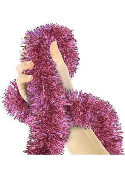 Simli Renkli Parti Süsü 2 Metre Pembe, Eğlenceye Renk Kat!