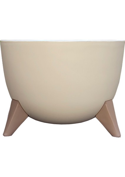 2 Litre Ayaklı Küre Saksı 20cm Delikli Süzgeçli Drenajlı Plastik Çiçek Saksısı