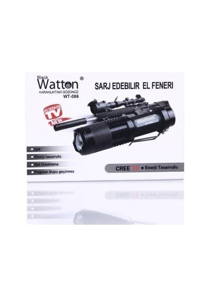 Orjinal 800 Lümen T6 Şarjlı El Feneri Cree T6 LED El Feneri fiyatları