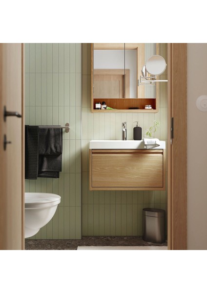 Lavabo Dolabı, Meşe Görünümlü, 60X48X33 Cm, 1 Çekmeceli fiyatları