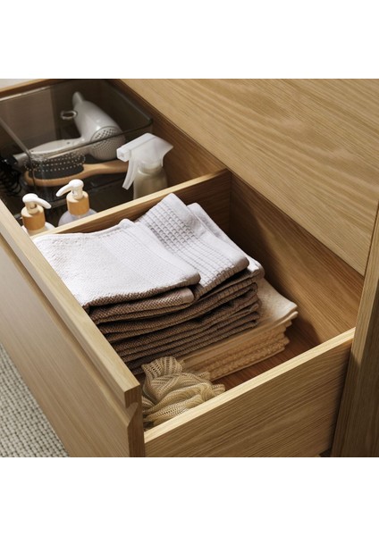 Lavabo Dolabı, Meşe Görünümlü, 80X48X33 Cm, 1 Çekmeceli modelleri