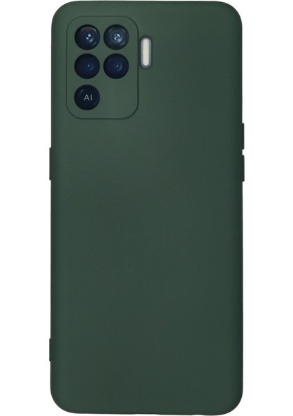 Reno 5 Lite Kılıf Nano Içi Kadife Silikon - Koyu Yeşil Arbkd