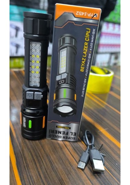 USB Şarj LED El Feneri - Elde Taşınabilir, Güç Göstergeli Yüksek Lümen fırsatları