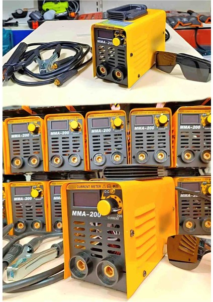 Elektrikli Inverter Kaynak Makinası 200 Amper Kaliteli 3.25 Elektrod Yakar Gözlük Full Set