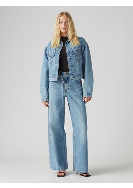 Kadın Xl Straight Mavi Jean Pantolon - 001TK-0001
