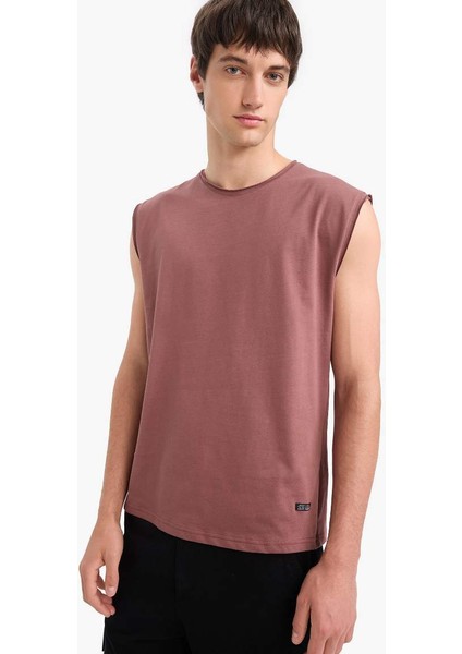 Yeni Sezon %100 Pamuk Boxy Fit Bisiklet Yaka Basic Düz Atlet fırsatları