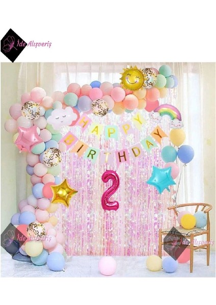 Gökyüzü Temalı Doğum Günü Süsleri, Güneş, Bulutlar, Gökkuşağı, Parti Seti fiyatları