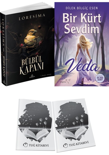 Bir Kürt Sevdim Veda ve Ephesus Yayınları Bülbül Kapanı 1 Loresima 2li Set + Hediyeli