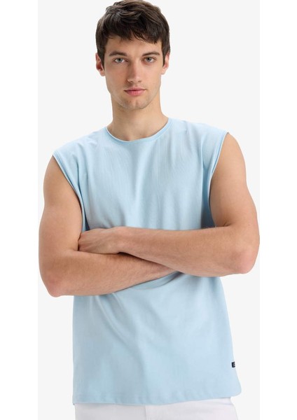 Yeni Sezon %100 Pamuk Boxy Fit Bisiklet Yaka Basic Düz Atlet fırsatları