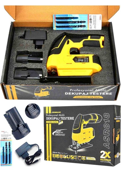 Çift Batarya Extra Power Li-Ion Pil Şarjlı Dekupaj Testere Sarı fiyatları