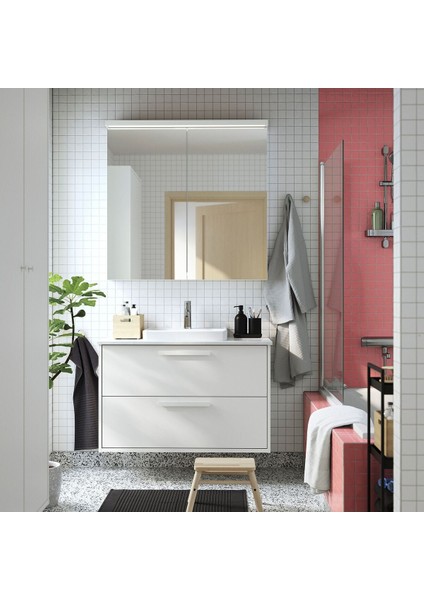 Banyo Duvar Dolabı, 100X15X95 Cm, 2 Ayna Kapaklı fiyatları