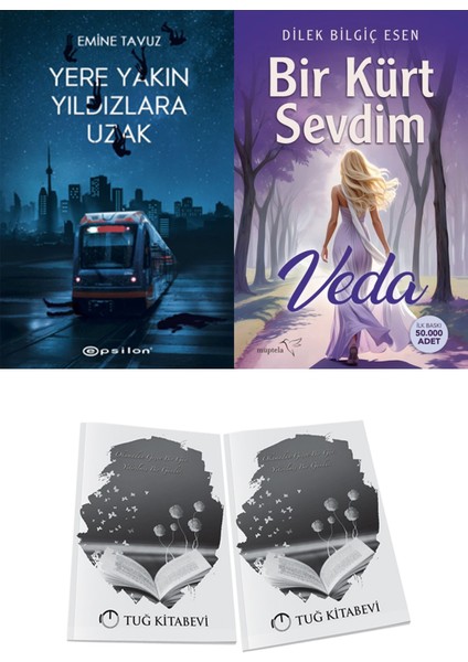 Bir Kürt Sevdim Veda ve Epsilon Yayınevi Yere Yakın Yıldızlara Uzak Emine Tavuz 2li Set + Hediyeli
