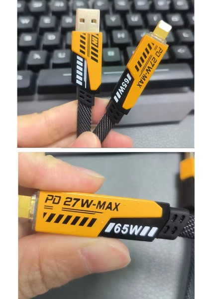 4in1 Kablo Pd 65 Watt Type-C/27 Watt iPhone Halat Örgülü Metal Kırılmaz Uç 1 Mt. Hızlı Şarj ve Data Kablosu fiyatları