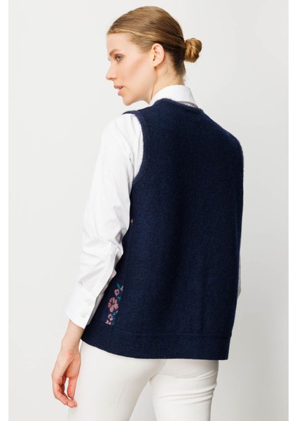 Kadın Pıtırcık Çiçekli Patchwork Keçe Yün Yelek Y.g.kurusu fırsatları