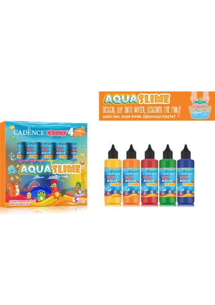 Aqua Slime - Kendin Yap Oyuncak Seti - Çiftlik Hayvanları Seti 5X90ML