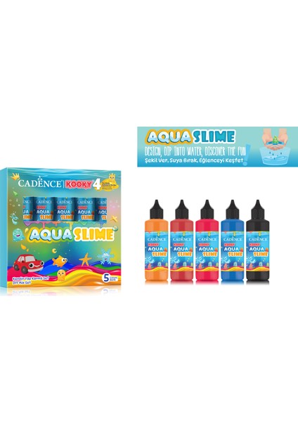 Aqua Slime - Kendin Yap Oyuncak Seti - Karma Set 5X90ML
