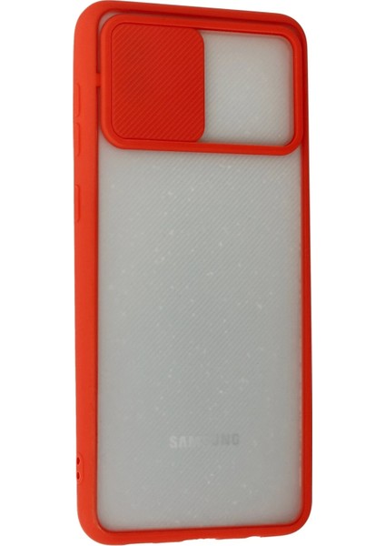 Samsung Galaxy A02 Kılıf Palm Buzlu Kamera Sürgülü Silikon - Kırmızı Arbkd modelleri