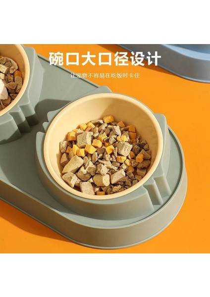 Süslüpati Yükseltilmiş Eğimli 2li Kedi Köpek Mama ve Su Kabı - Çiftli Mama Kabı Pembe indirimleri