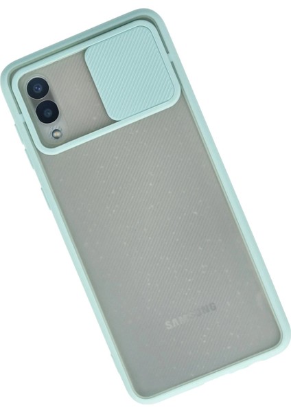 Samsung Galaxy A02 Kılıf Palm Buzlu Kamera Sürgülü Silikon - Turkuaz Arbkd fiyatları